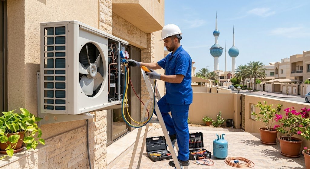 احجز موعداً لفحص وتعبئة الغاز للتكييف بالكويت